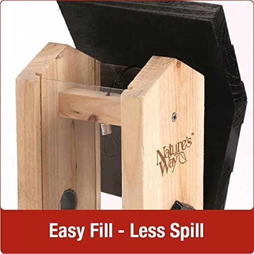 Nature's Way Vertical Wave Wooden Hopper Wild Bird Feeder - Cedar - 2 Qt Cap  