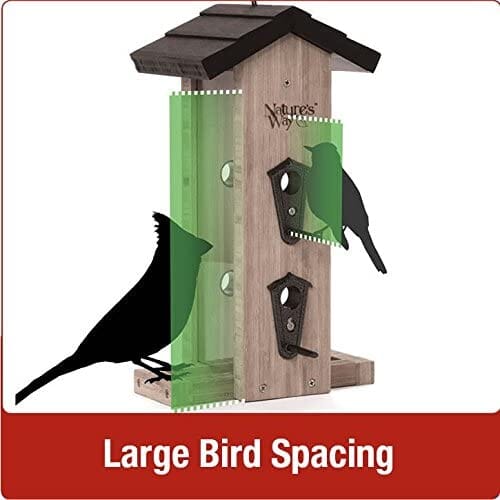 Nature's Way Vertical Wave Wooden Hopper Wild Bird Feeder - Cedar - 2 Qt Cap  