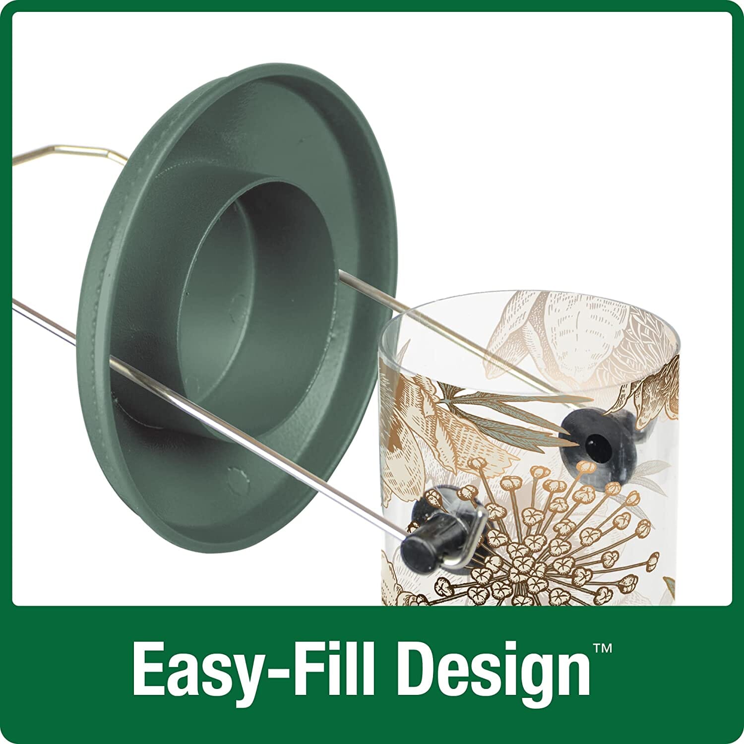 Nature's Way Vintage Deluxe Easy Clean Wild Bird Feeder - Green - 2.8 Qt Cap  