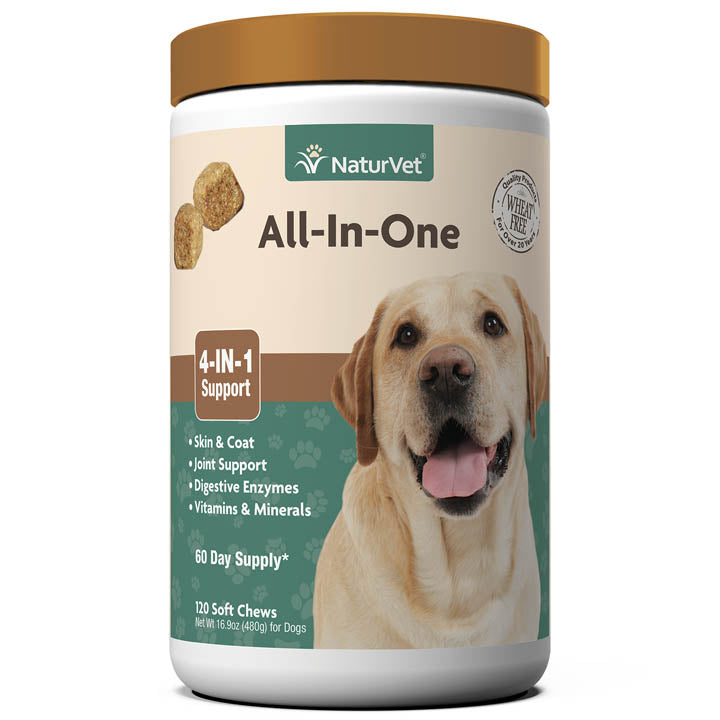 Naturvet All In One Soft Chew Chewy Dog Vitamins - 120 ct Jar  