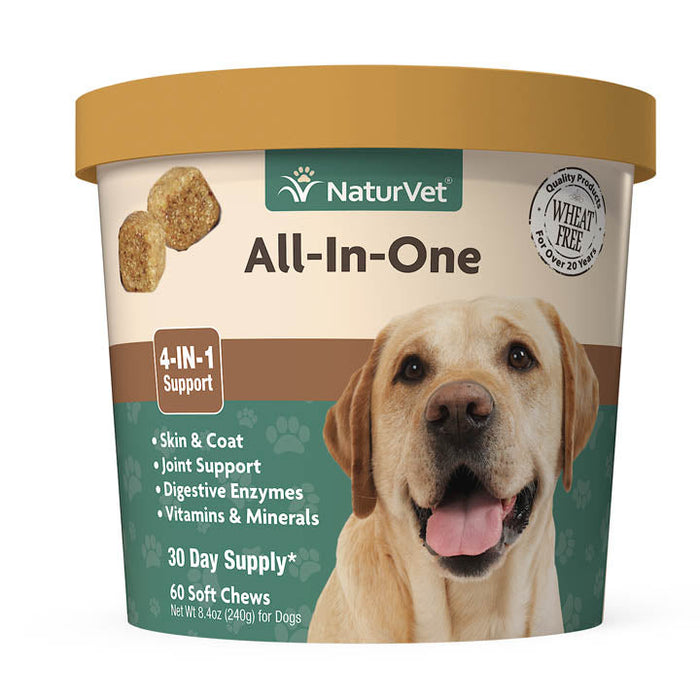 Naturvet All-In-One Soft Chew Chewy Dog Vitamins - 60 ct Cup
