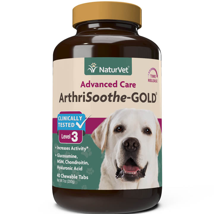 Naturvet ArthriSoothe GOLD Tablets Time Release Hip and Joint Dog Supplements - 40 ct Bottle  