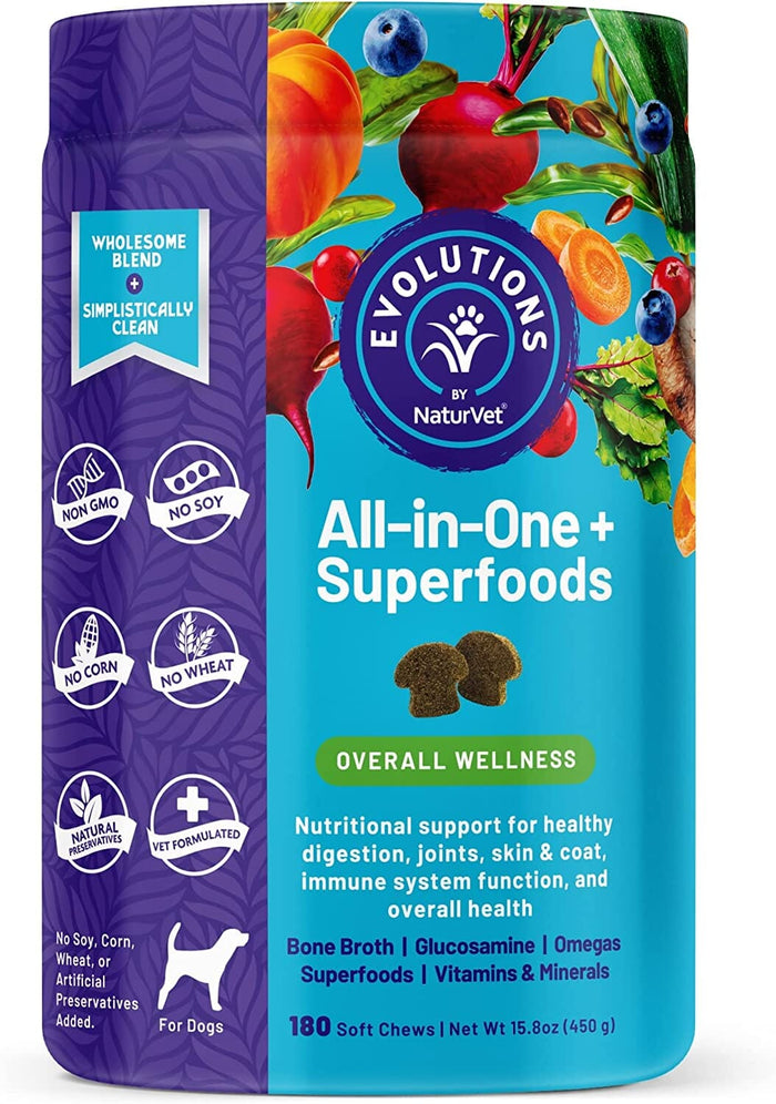 Naturvet Evolutions 5-in-1 Soft Chews Dog Supplements - 180 Count