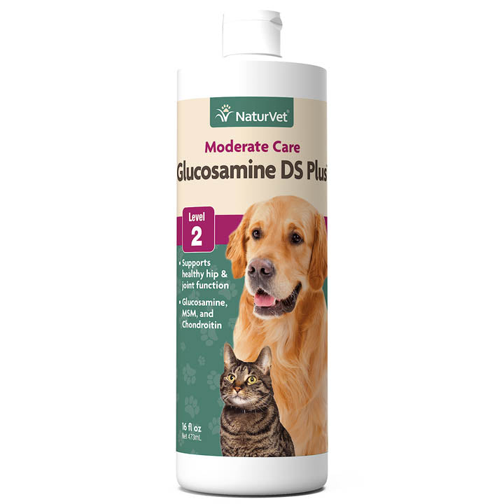 Naturvet Glucosamine DS Plus Level 2 Liquid Hip and Joint Cat and Dog Supplements - 16 oz Bottle  