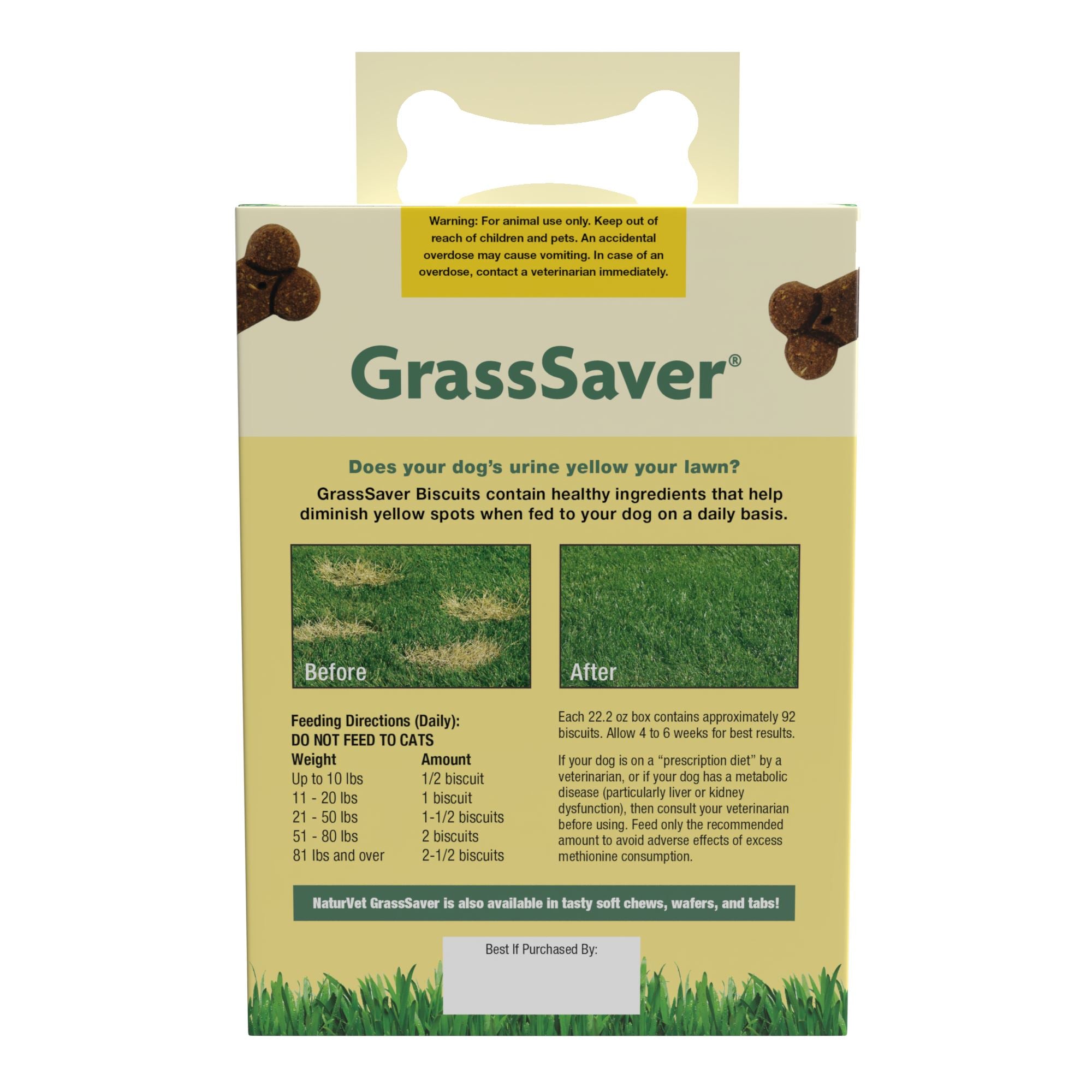 Naturvet GrassSaver Yard Care Biscuits 11.1 oz Boxes Dog Supplements - 2 Pack  