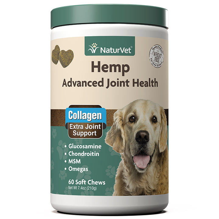 Naturvet Hemp Advanced Joint Health Soft Chews Hip and Joint Dog Supplements - 60 ct Bottle  