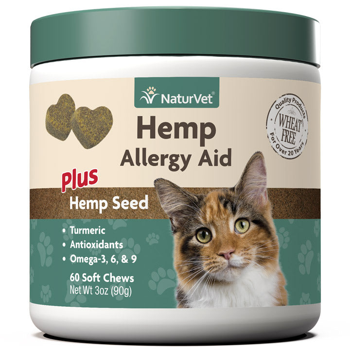 Naturvet Hemp Allergy Aid Plus Hemp Seed Soft Chews Cat Chewy Supplements - 60 ct  