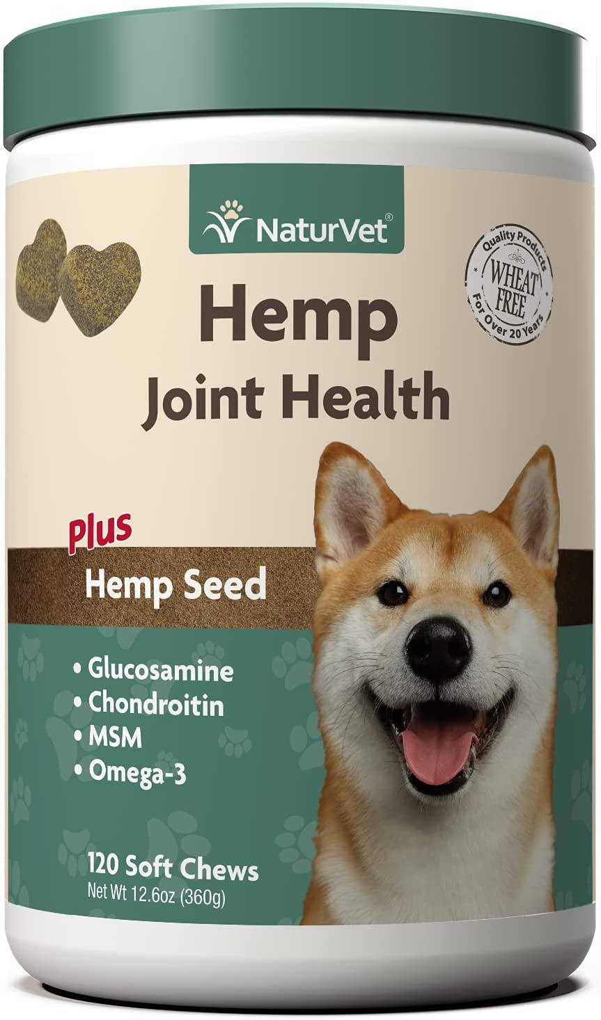 Naturvet Hemp Joint Health Plus Hemp Seed Soft Chew Dog Supplements - 120 ct Jar  