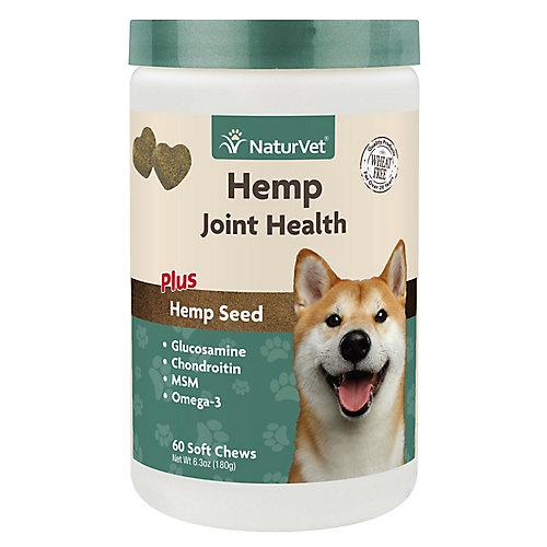 Naturvet Hemp Joint Health Plus Hemp Seed Soft Chew Dog Supplements - 60 ct Jar  