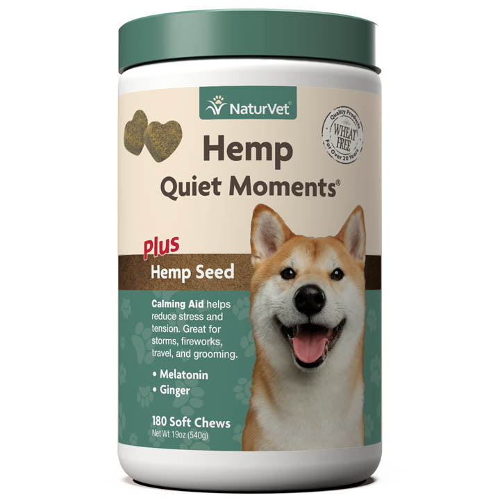 Naturvet Hemp Quiet Moments Plus Hemp Seed Soft Chew Cat and Dog Supplements - 180 ct Jar  