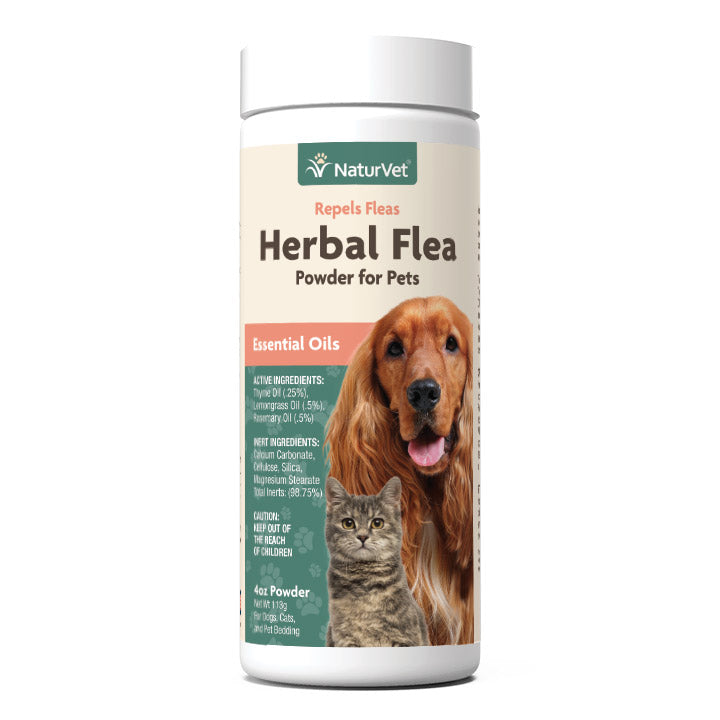 Naturvet Herbal Cat and Dog Flea and Tick Powder - 4 oz Jar  