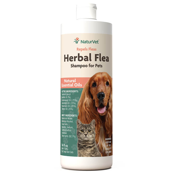 Naturvet Herbal Cat and Dog Flea and Tick Shampoo - 16 oz Bottle  