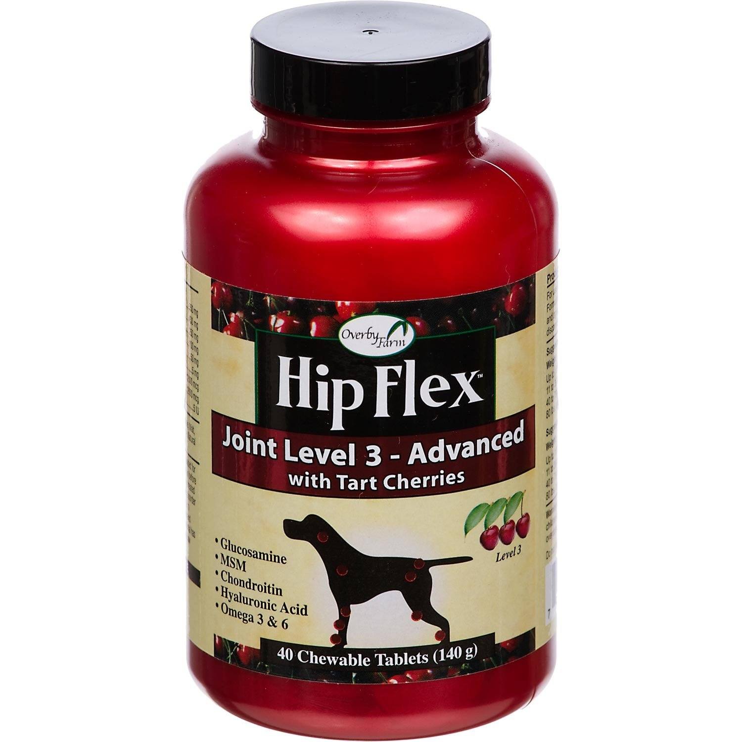 Naturvet Hip Flex Tablets Level 3 (Advanced) Dog Supplements - 40 ct Bottle  