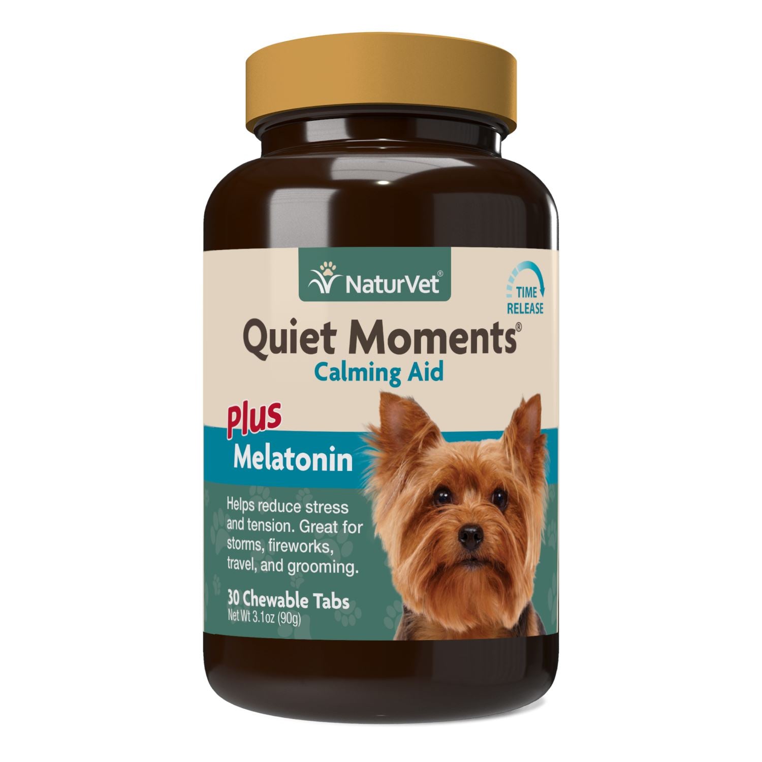 Naturvet Quiet Moments Calming Aid Chewable Tablets Cat and Dog Supplements - 30 ct Bottle  