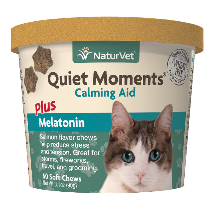 Naturvet Quiet Moments Plus Melatonin Cat Chewy Supplements - 60 ct Cup