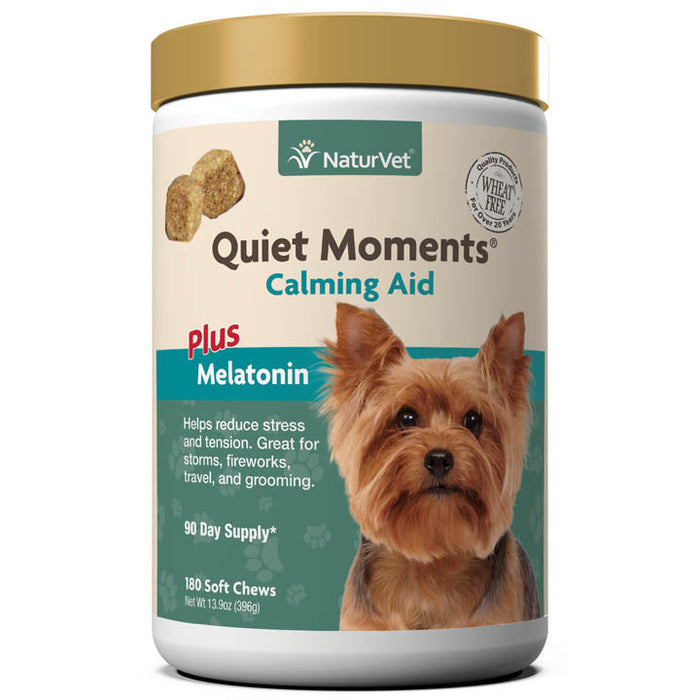 Naturvet Quite Moments Plus Melatonin Soft Chew 180 ct Jar Cat and Dog Supplements -