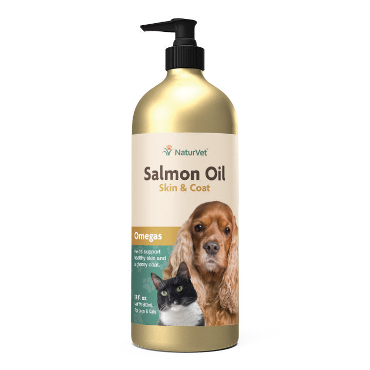 Naturvet Salmon Oil Unscented for Dogs & Cats Cat and Dog Supplements - 17 oz Bottle  