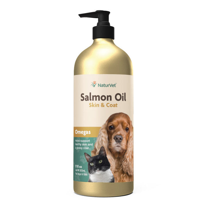 Naturvet Salmon Oil Unscented for Dogs & Cats Cat and Dog Supplements - 17 oz Bottle