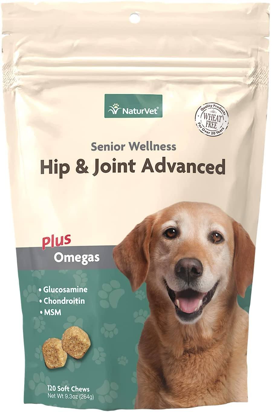 Naturvet Senior Hip & Joint Plus Soft Chews Dog Supplements - 120 ct Bag  