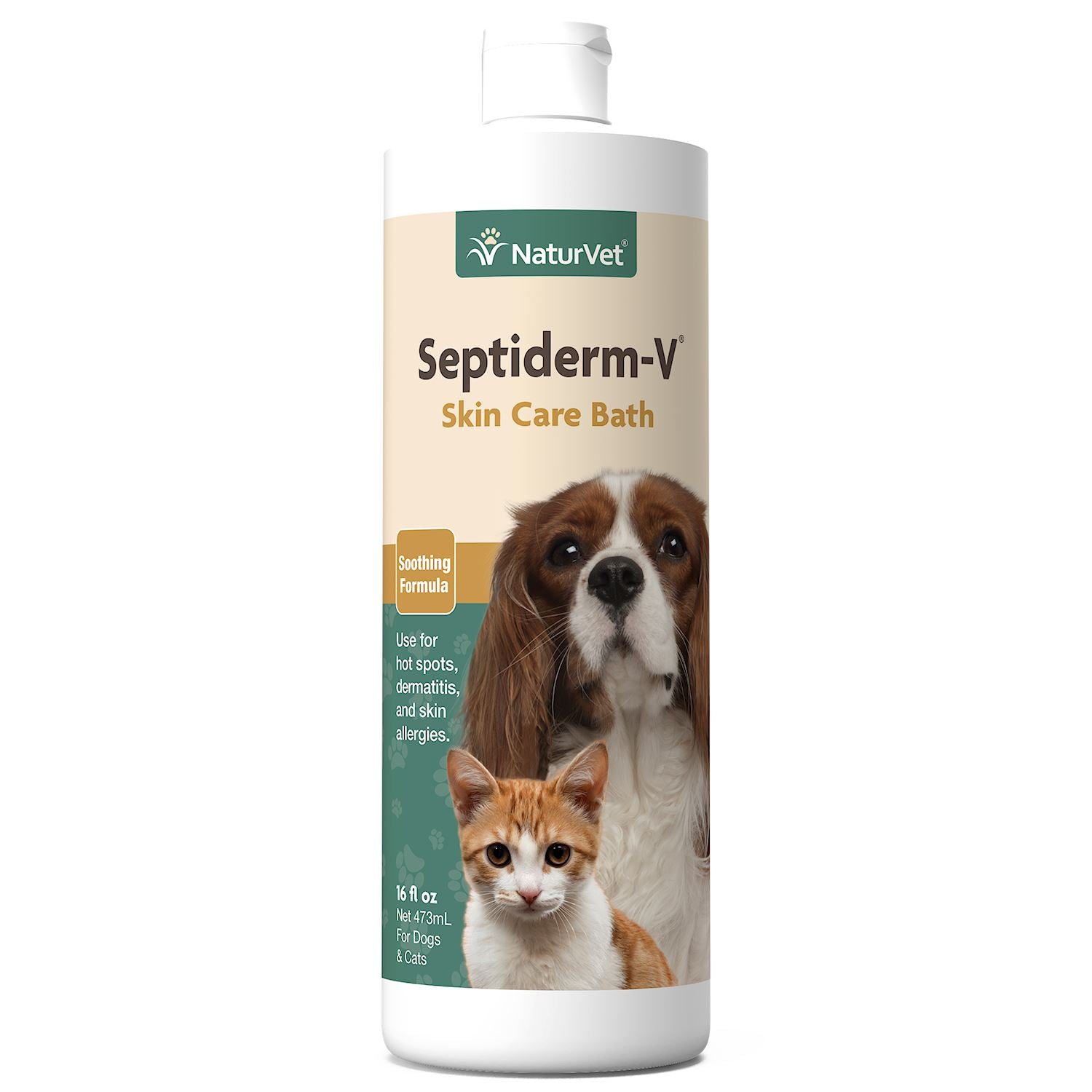 Naturvet Septiderm V-Bath Cat and Dog Supplements - 16 oz Bottle  