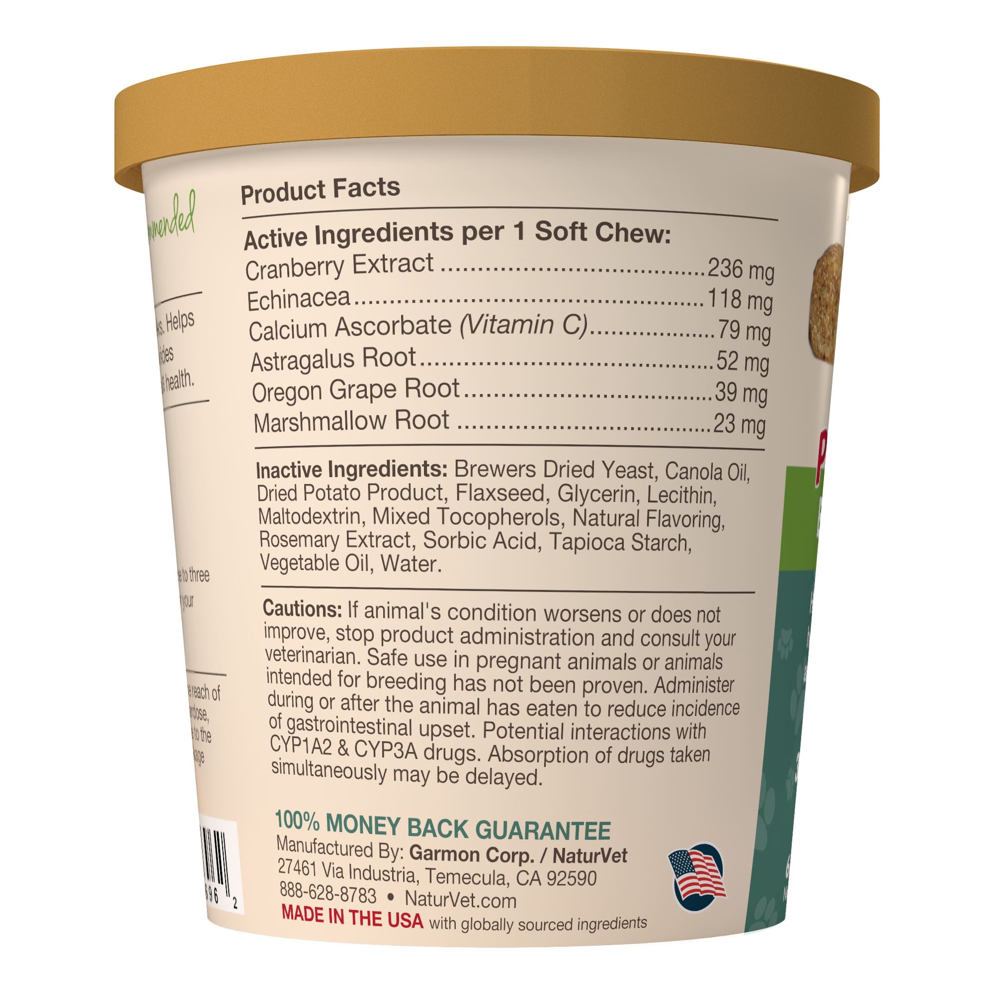 Naturvet Urinary Bladder Cranberry Relief Plus Echianecea Soft Chew Dog Chewy Supplements - 60 ct Jar  