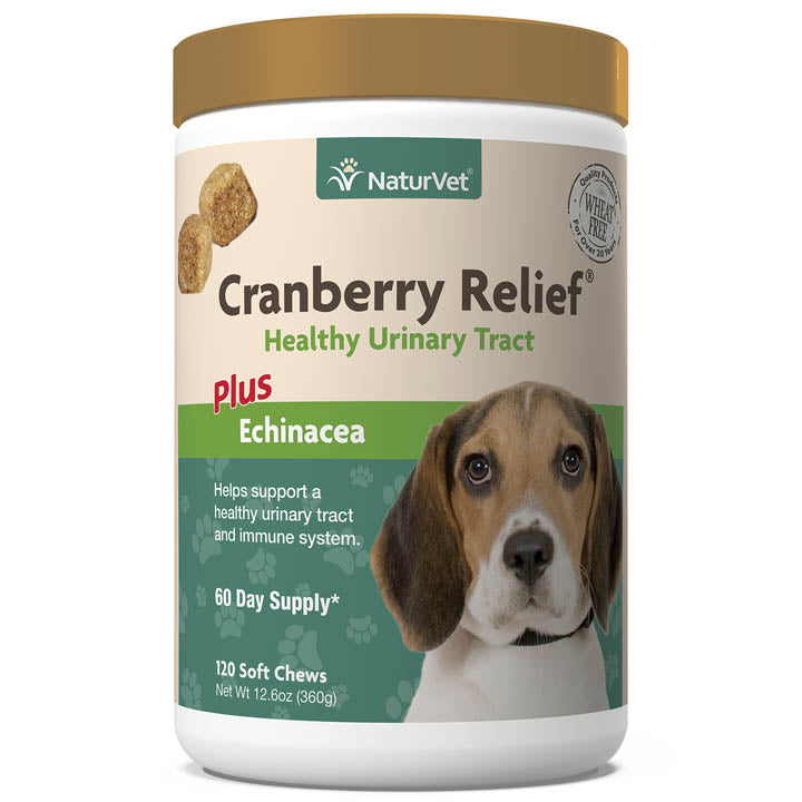 Naturvet Urinary Bladder Cranberry Relief Soft Chew Dog Chewy Supplements - 120 ct Jar  