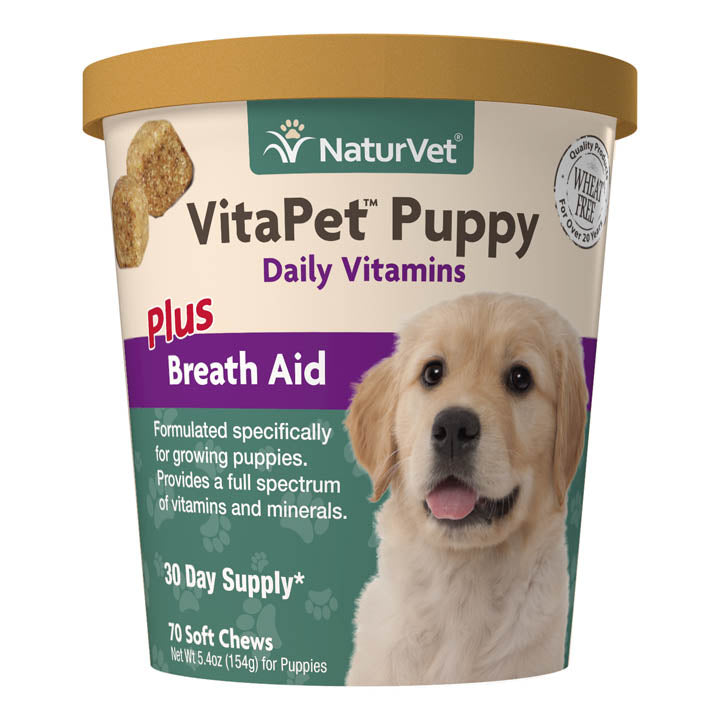 Naturvet VitaPet Puppy Soft Chew Dog Supplements - 70 ct Cup  