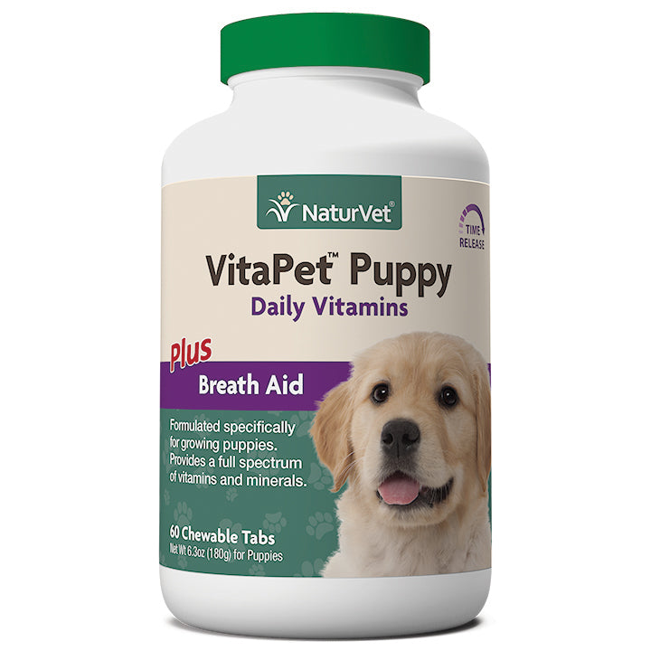 Naturvet VitaPet Puppy Tablets Time Release Dog Supplements - 60 ct Bottle  