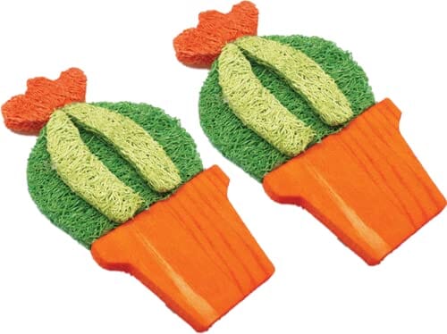 Nibbles Loofah Barrel Cactus Small Animal Chews - Small - 2 Pack  