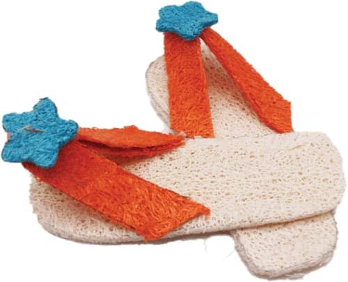 Nibbles Loofah Flip Flops Chews Small Animal Chewy Treats - Small - 2 Pack  