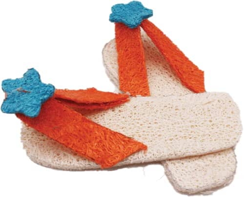 Nibbles Loofah Flip Flops Chews Small Animal Chewy Treats - Small - 2 Pack