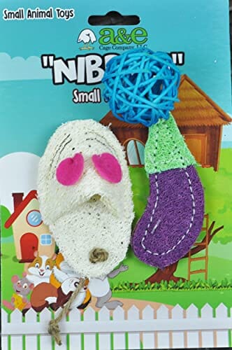 Nibbles Loofah Small Animal Chew Assortment 1 Small Animal Chewy Toys - Small - 2 Pack  