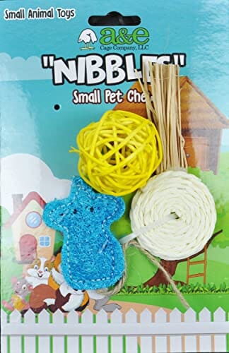 Nibbles Loofah Small Animal Chew Assortment 2 Small Animal Chewy Treats - Small - 2 Pack  