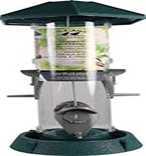 North States 2-In-1 Hinged Port Plastic Hopper Wild Bird Feeder - Green - 1.5 Lbs Cap  