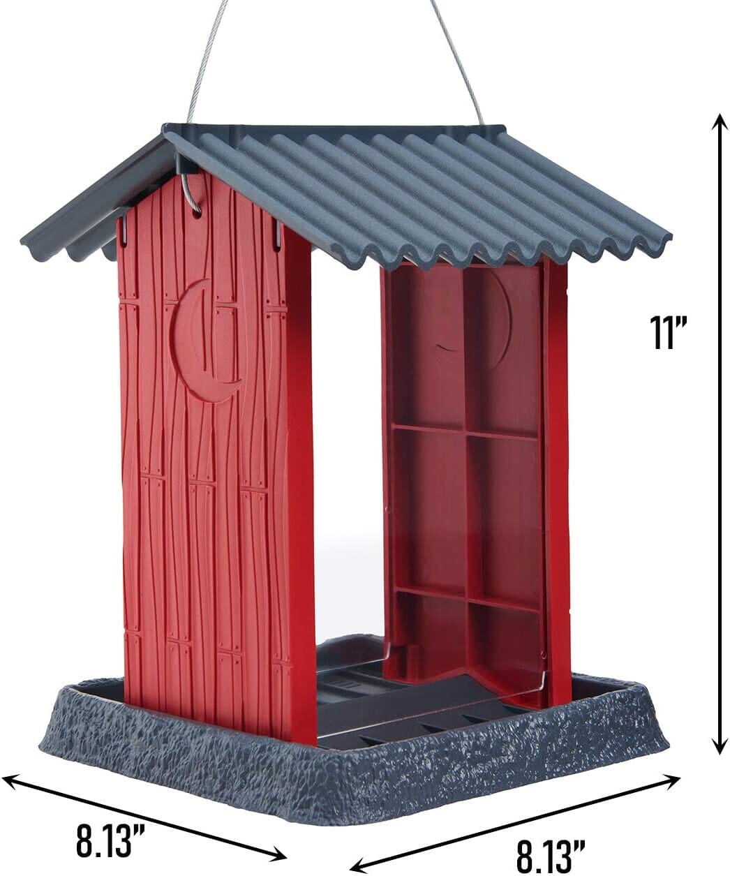 North States Shed Plastic Hopper Wild Bird Feeder - Red - 4.25 Lbs Cap  