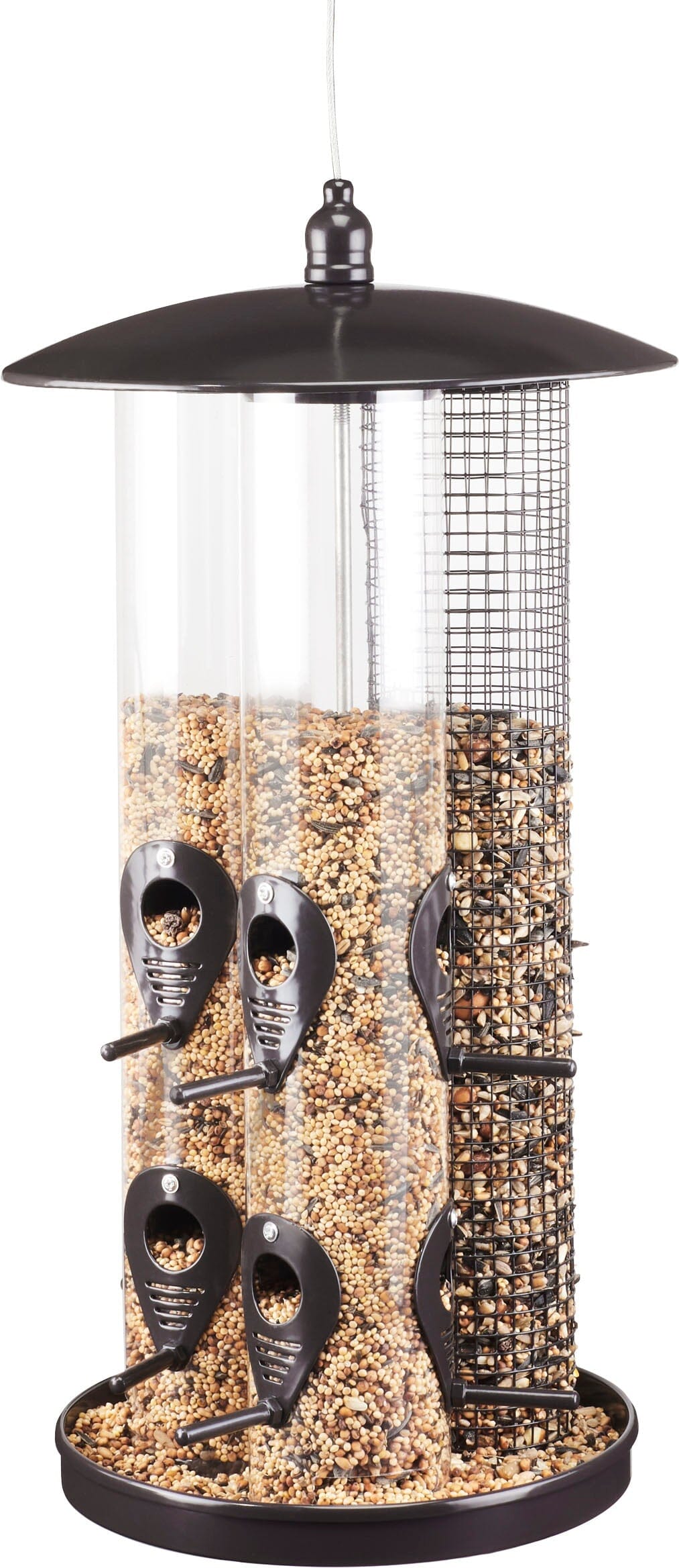 North States Triple Tube Tubed Wild Bird Feeder - Black - 3.5 Lbs  