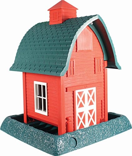 North States Village Collection Barn Plastic Hopper Wild Bird Feeder - Red - 5 Lbs Cap  