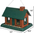 North States Village Collection Log Cabin Plastic Hopper Wild Bird Feeder - Green/Brown - 8 Lbs Cap  