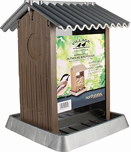 North States Village Collection Outhouse Plastic Hopper Wild Bird Feeder - Brown - 4.25...
