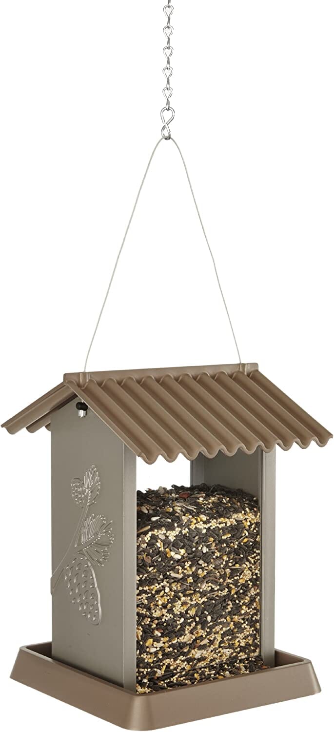 North States Village Collection Pinecone Plastic Hopper Wild Bird Feeder - Brown - 4.25 Lbs Cap  