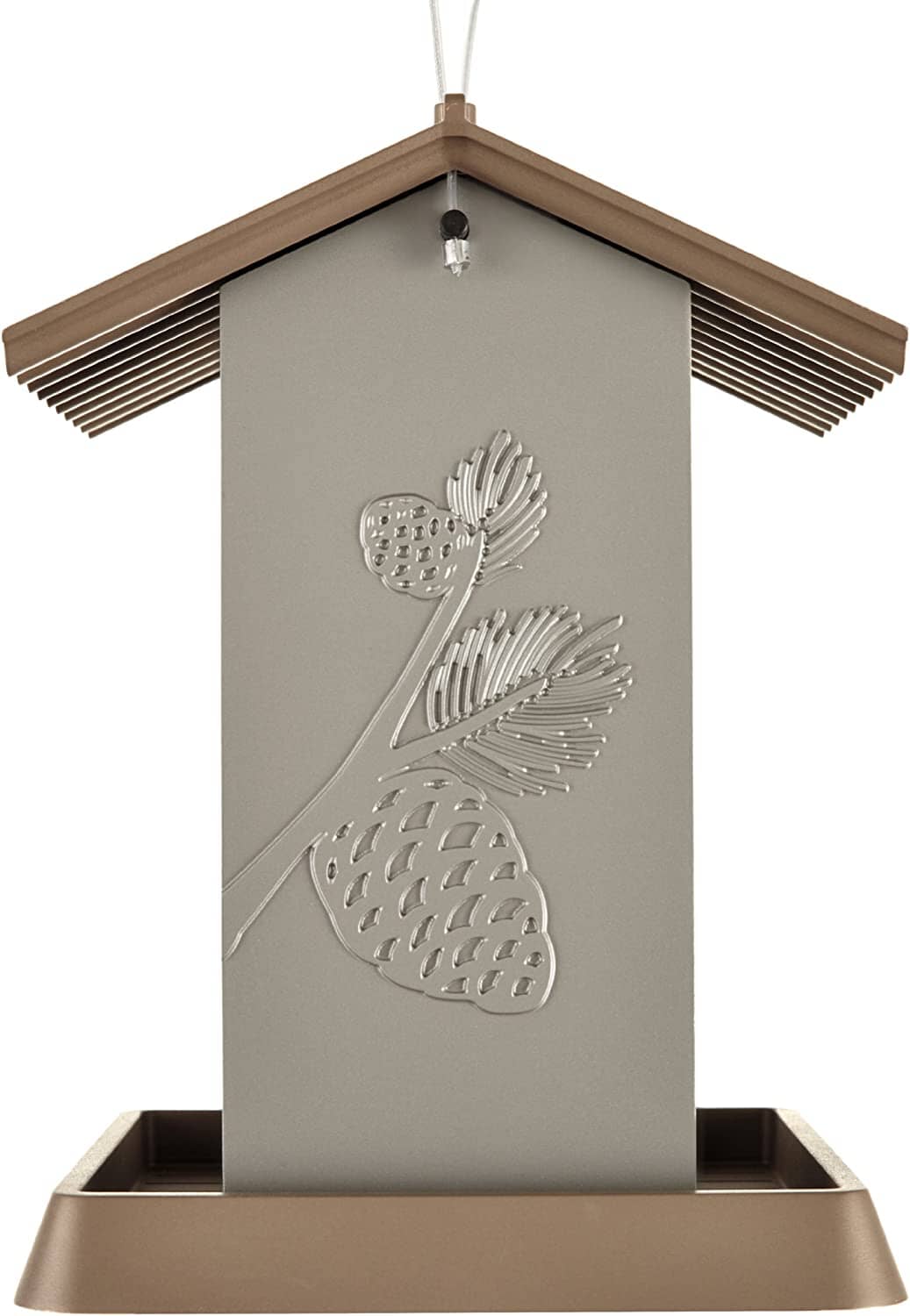 North States Village Collection Pinecone Plastic Hopper Wild Bird Feeder - Brown - 4.25 Lbs Cap  