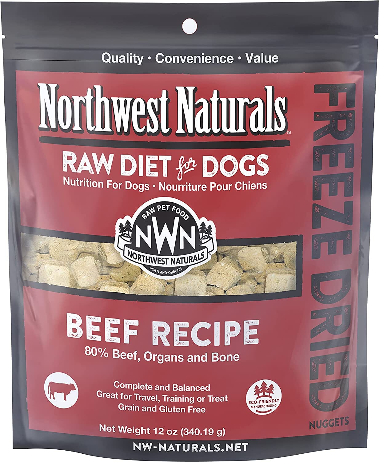 Northwest Naturals Beef & Trout Nuggets Freeze-Dried Dog Treats - 12 Oz Bag  