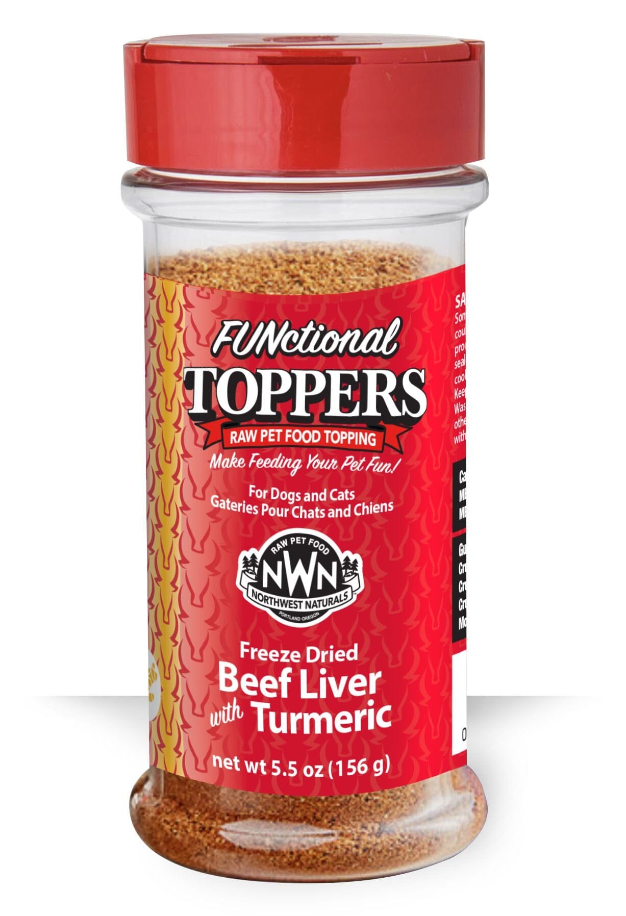 Northwest Naturals Beef with Tumeric Powder Cat and Dog Food Toppers - 5.5 Oz Bottle  