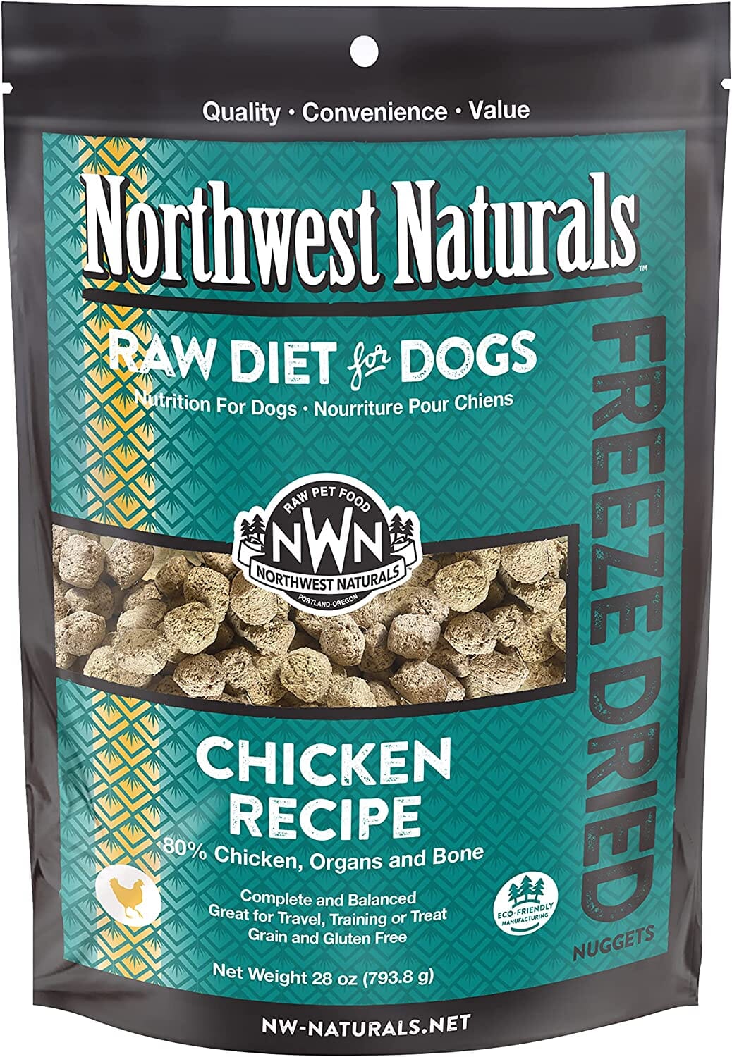 Northwest Naturals Chicken Nuggets Freeze-Dried Dog Treats - 28 Oz Bag  