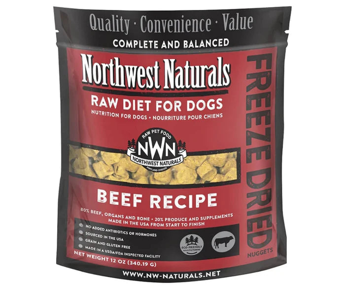 Northwest Naturals Freeze Dried Beef Nuggets Freeze-Dried Dog Food - 12 oz Bag  