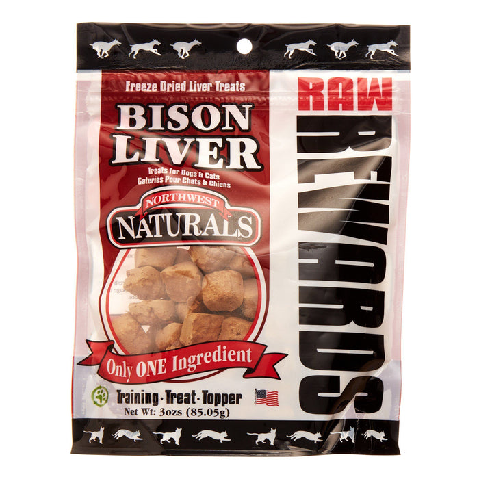 Northwest Naturals Freeze Dried Bison Liver Treat Freeze-Dried Cat and Dog Treats - 3 o...
