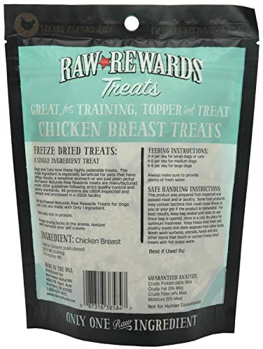 Northwest Naturals Freeze Dried Chicken Breast Treat Freeze-Dried Cat and Dog Treats - 3 oz Bag  