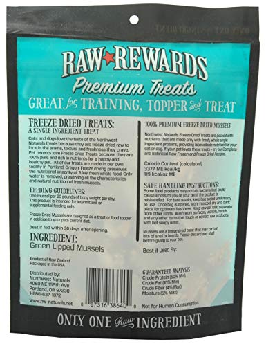 Northwest Naturals Freeze Dried Green Lipped Mussels Freeze-Dried Cat and Dog Treats - 2 oz Bag  