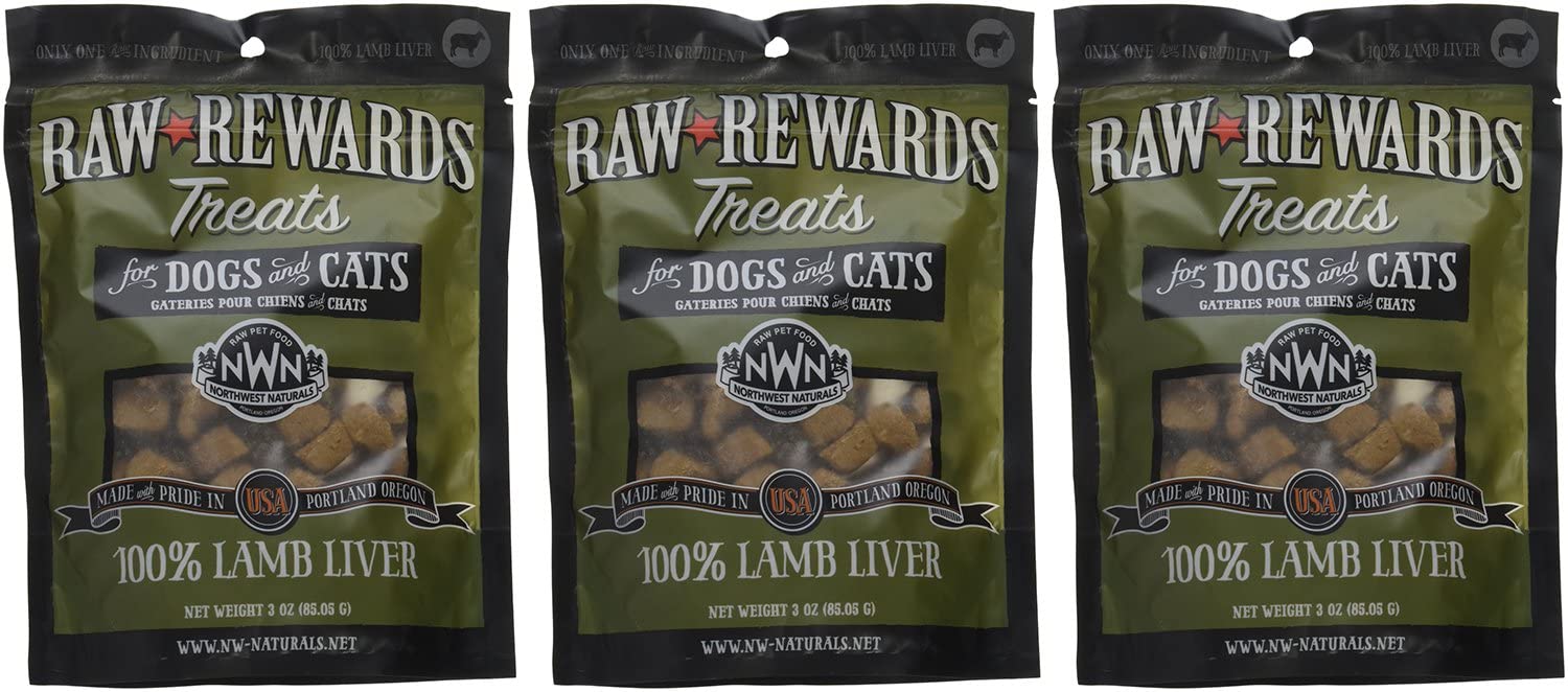 Northwest Naturals Freeze Dried Lamb Liver Treat Freeze-Dried Cat and Dog Treats - 3 oz Bag  