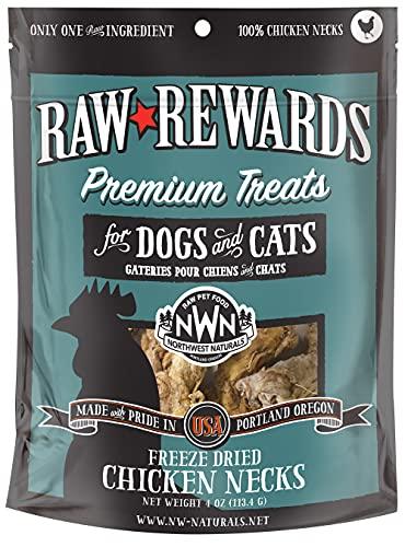 Northwest Naturals Freeze Dried Raw Chicken Neck Freeze-Dried Cat and Dog Treats - 10 c...